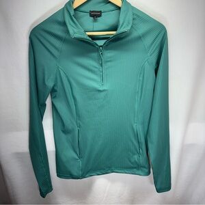 Buckle‎ Black Teal Green Fitted Long Sleeve Athletic Pullover